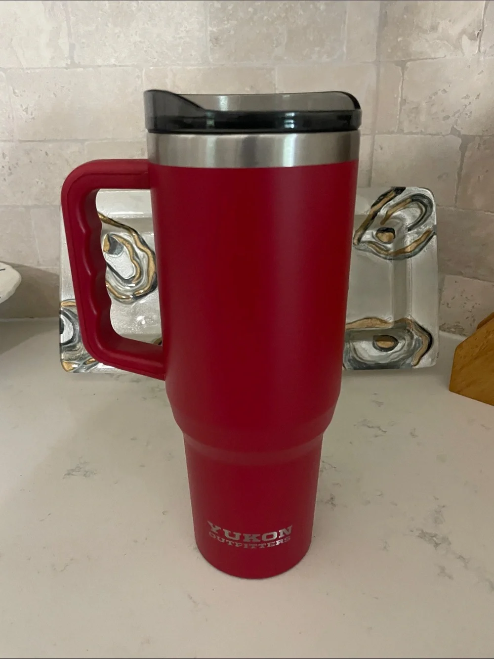 Buc-ee's Red Travel Tumbler with Handle
